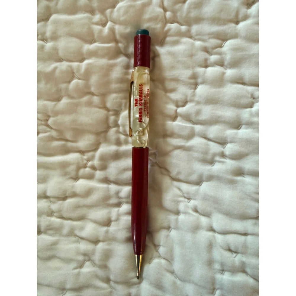 Vintage Sheaffer Mechanical Pencil Marbled Burgundy Gold Advertising Plibrico‎